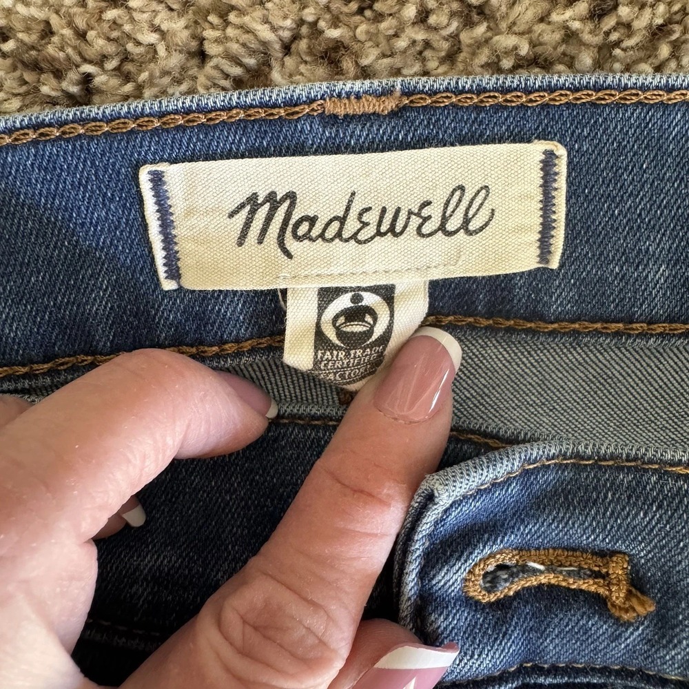 Madewell Stovepipe Women's Blue High Rise Cropped Straight Denim Jeans Size 31